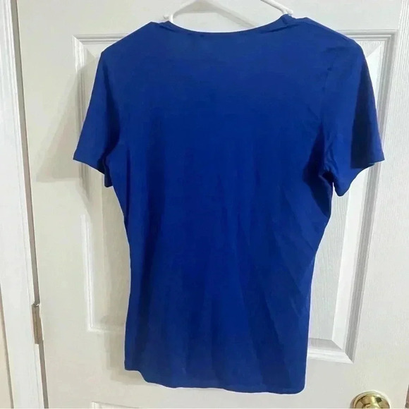 Ted Baker Gerbela Blue Square Neck Short Sleeve Top Size 2/US 6 - Picture 5 of 12